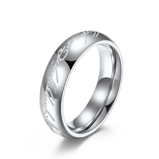 Planderful Lord Of The Rings Ring For Fans Stainless Steel Luminous Everyday Genie Jewelry