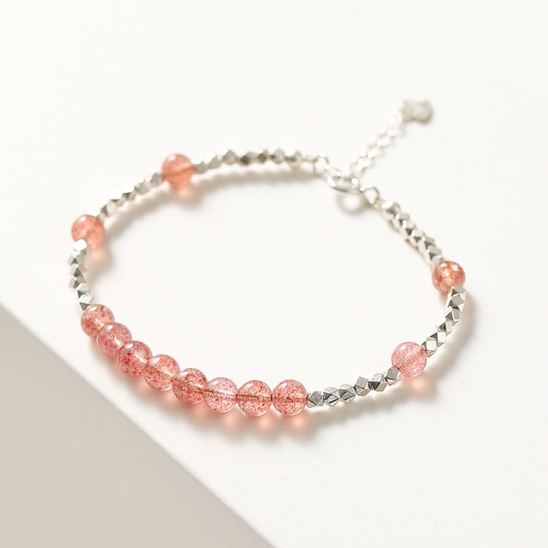 Sterling Silver Strawberry Crystal Bracelet - Fortune's Favor Collection