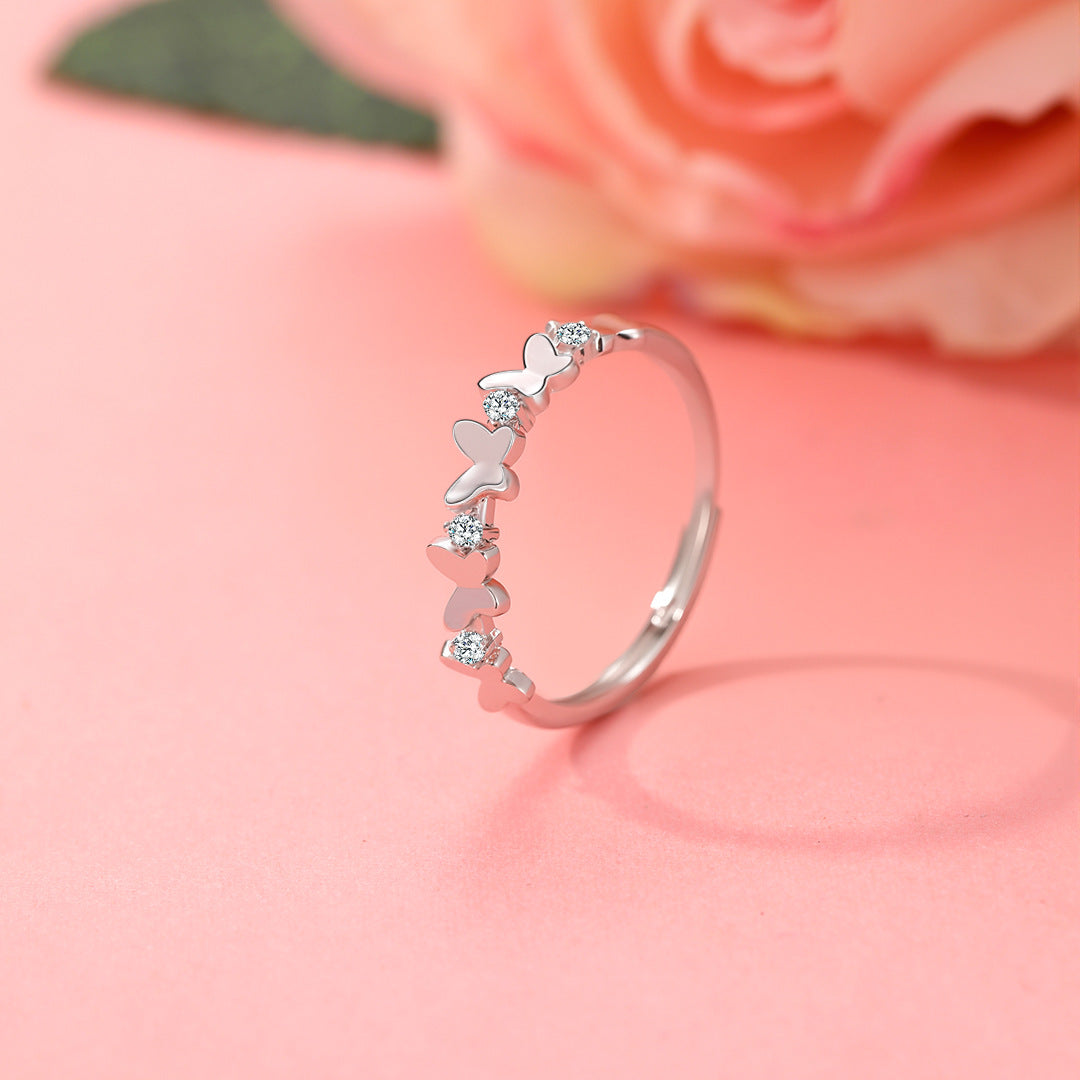 Butterfly Flying S925 Sterling Silver Women's Ring