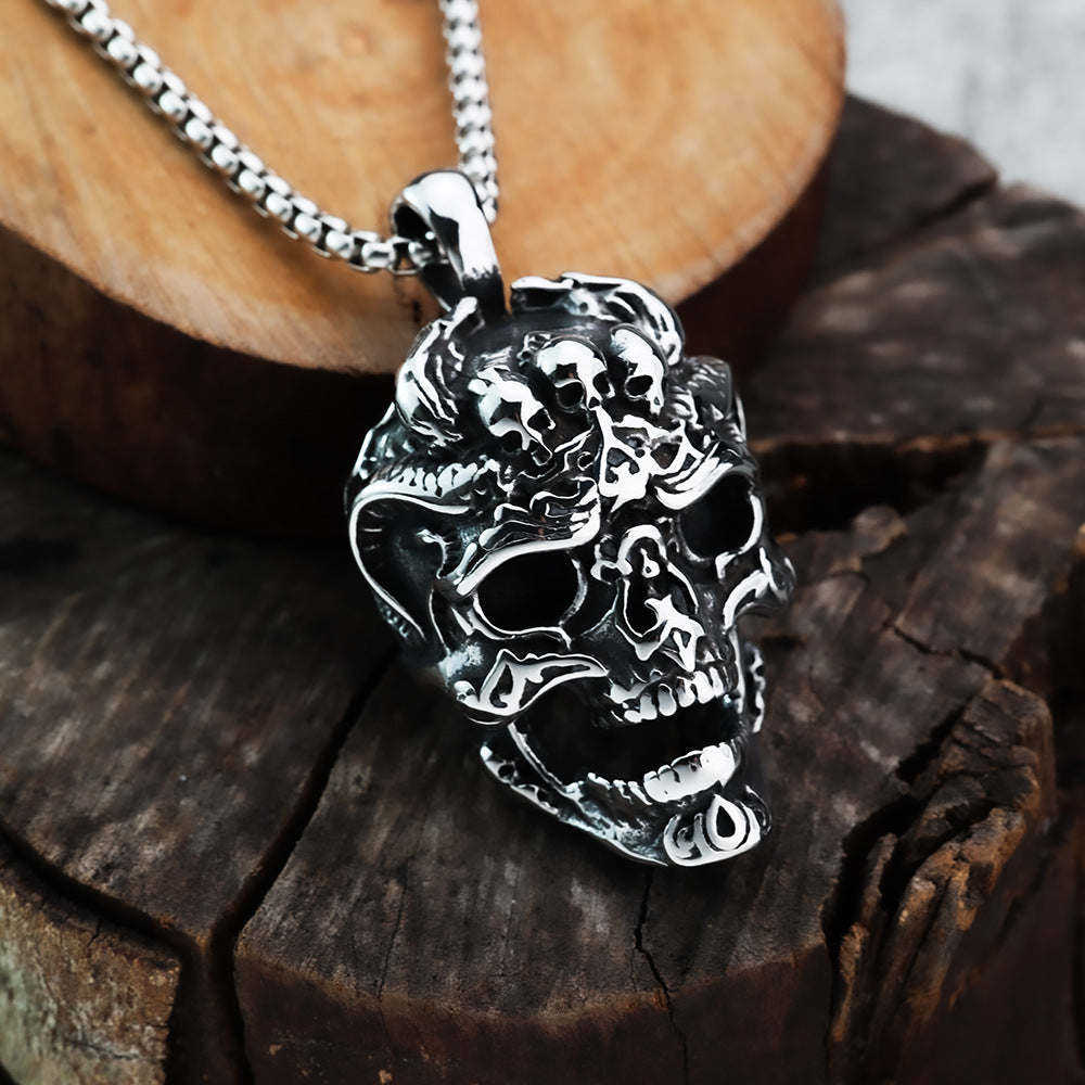 Punk Skull Dragon Stainless Steel Men's Pendant Necklace