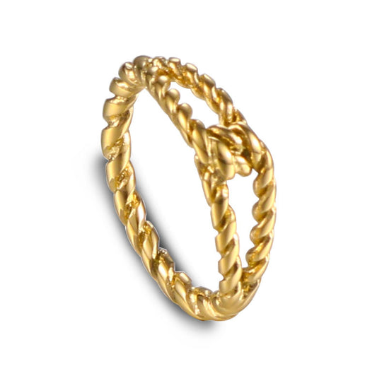 Chic Titanium Steel Twist Ring for Women - Simple and Stylish Stainless Steel Jewelry