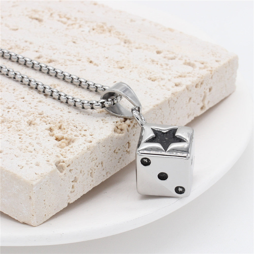 Mahjong Dice Pendant Necklace Titanium Steel Personalised Unisex Gift Planderful Premium Protection