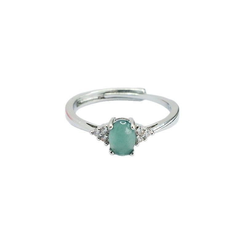 Blue-Water Jadeite Starburst Claw Ring