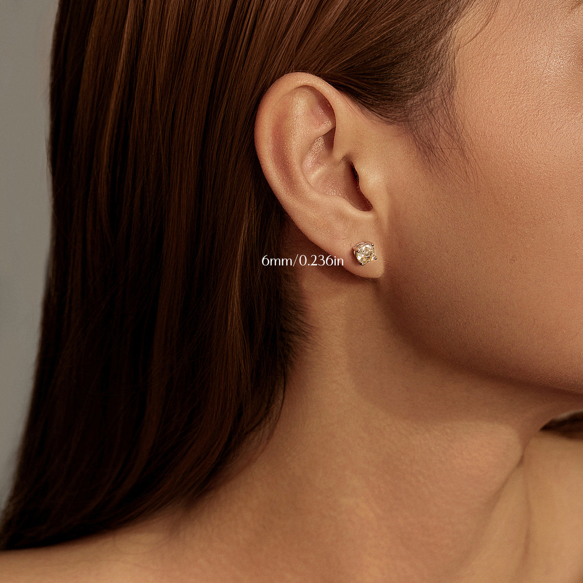 925 Sterling Silver Soft Yellow Rose-Cut Zircon Stud Earrings