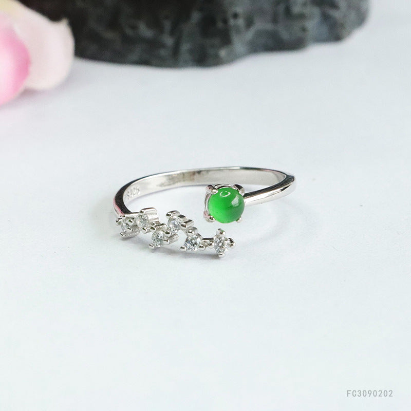 Green Jadeite Star Ring