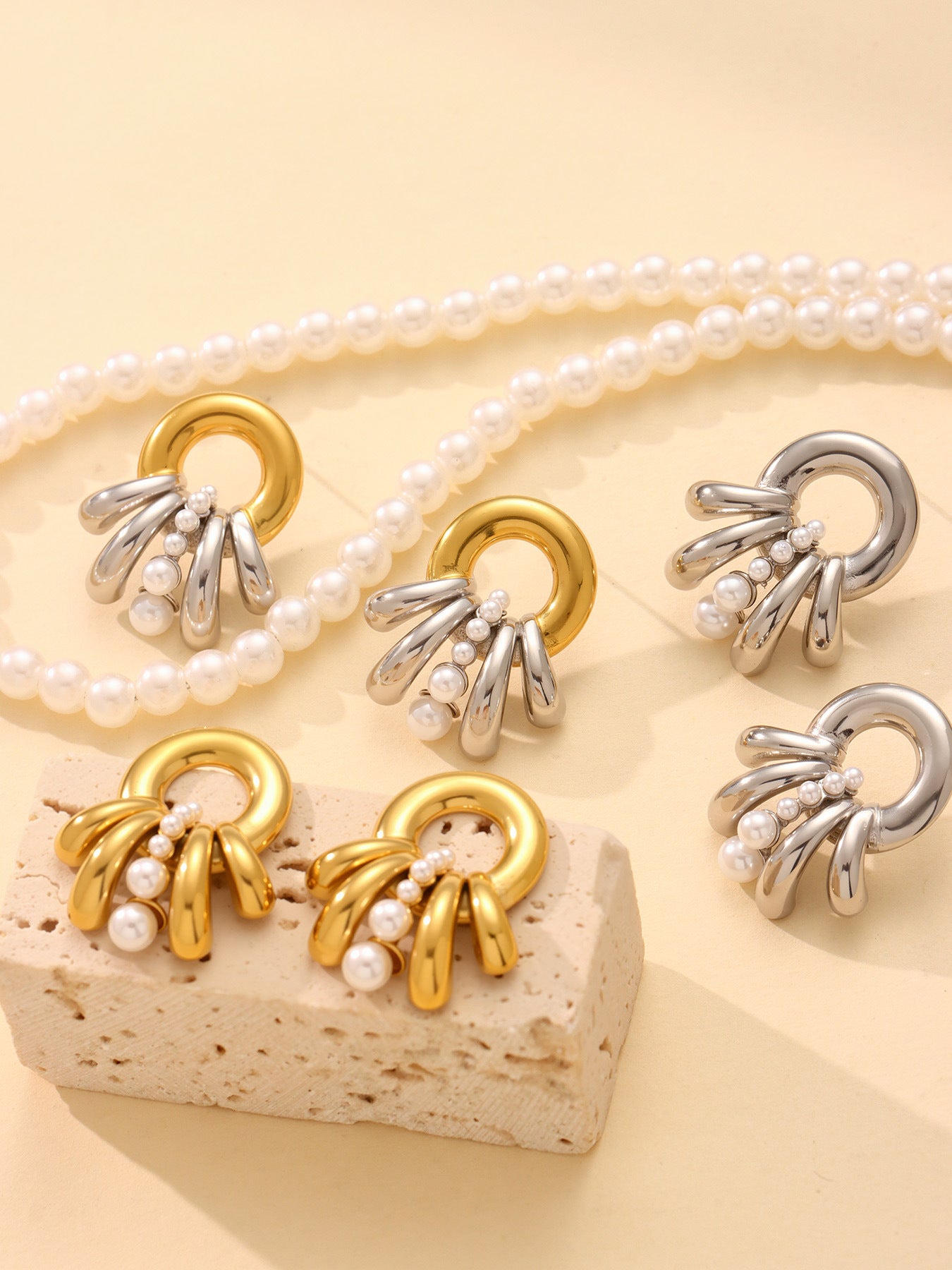 Planderful French Bead Multi Layer Earrings Everyday Luxury