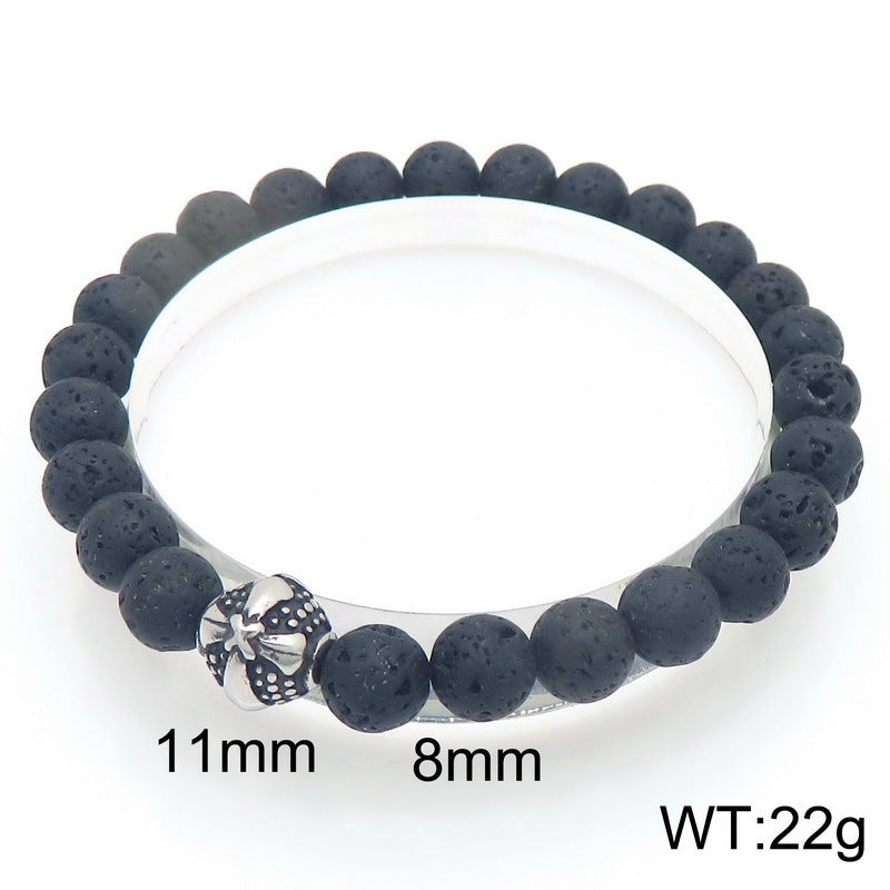 Planderful Genie Beaded Volcanic Stone Men Bracelet