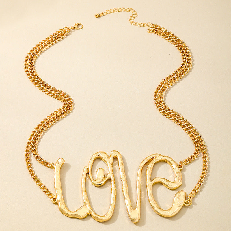 Planderful Vienna Verve Necklace – Bold Heavy Metal Love Letter Design