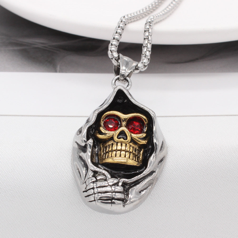 Skull Wizard Titanium Steel Pendant Necklace