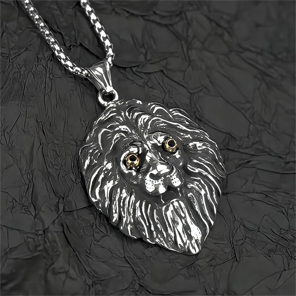 European And American Jewelry Wholesale Men's Retro Lion Head Pendant Necklace