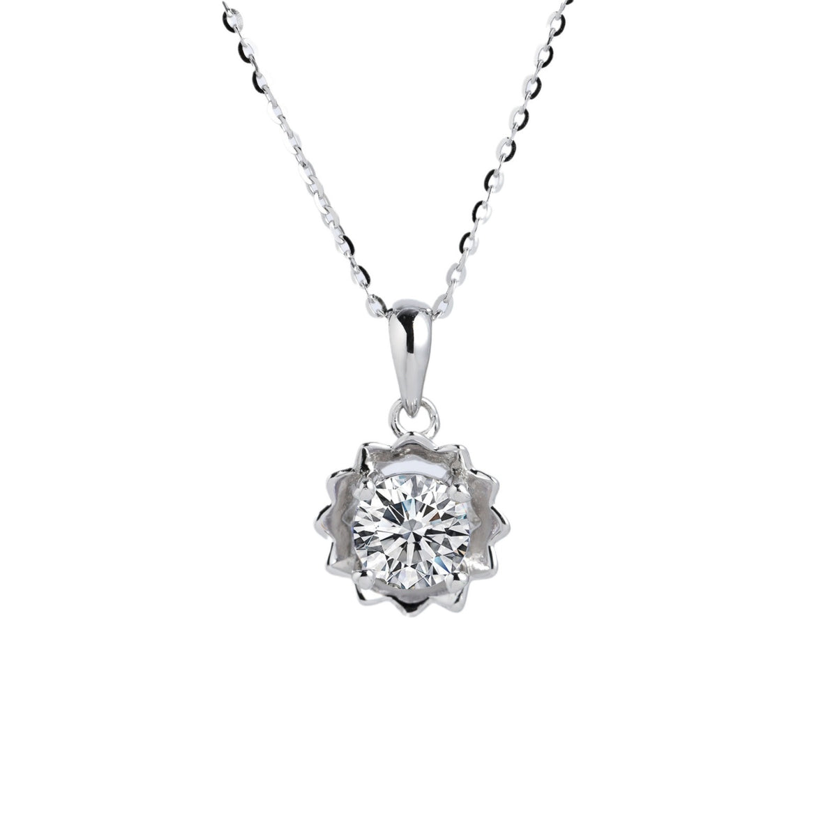 One-Carat D-Color S925 Sterling Silver Women's Pendant Necklace