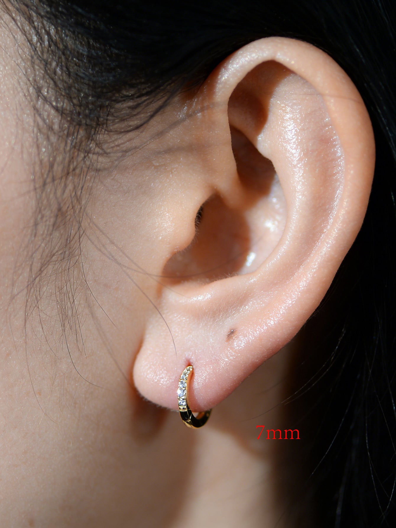 S925 Sterling Silver Ear Buckle Inlaid With Zircon Basic Round Ear Ring Earrings,
