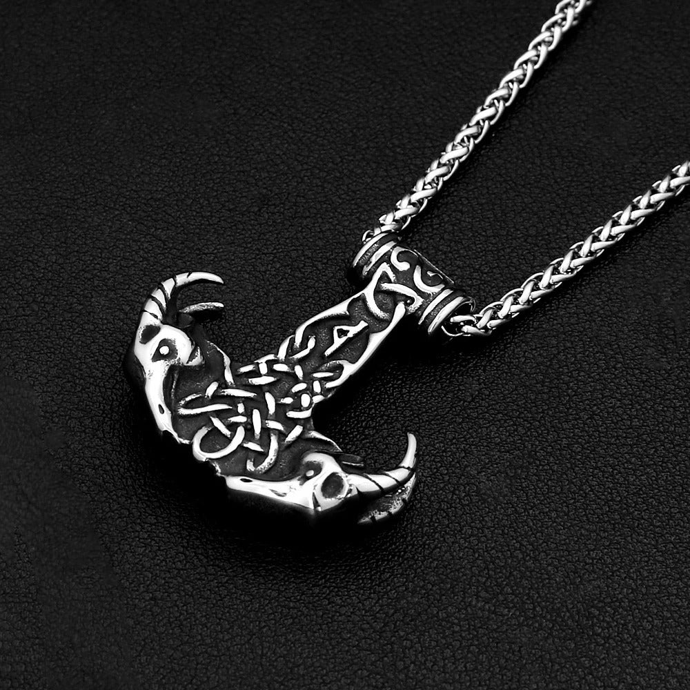 Viking Anchor Stainless Steel Men's Pendant Necklace