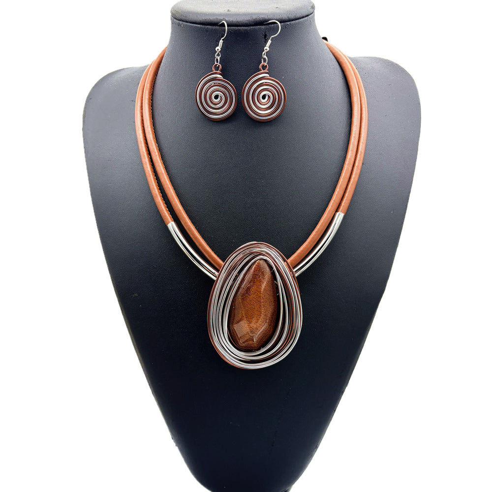 Planderful Savanna Rhythms Jewelry Set – Elegant Resin Water Drop Design