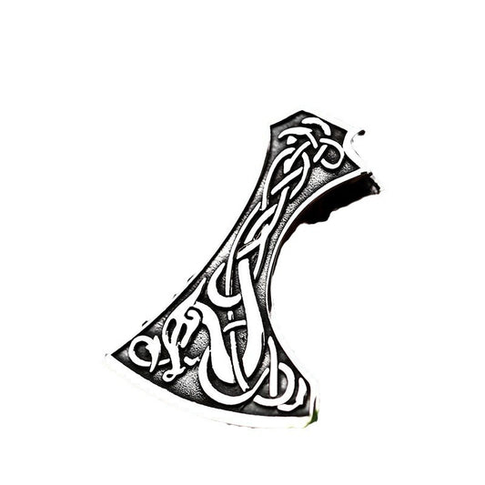 Odin's Legacy: Retro Titanium Steel Axe Pendant with Celtic Knot Design for Men