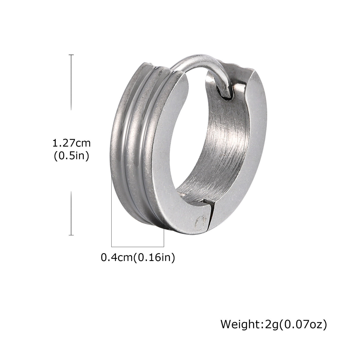 Stainless Steel Single Earring — Four Finishes