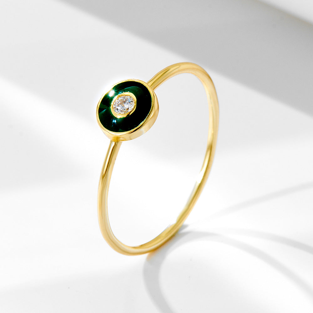 S925 Sterling Silver Color Epoxy Paint Ring