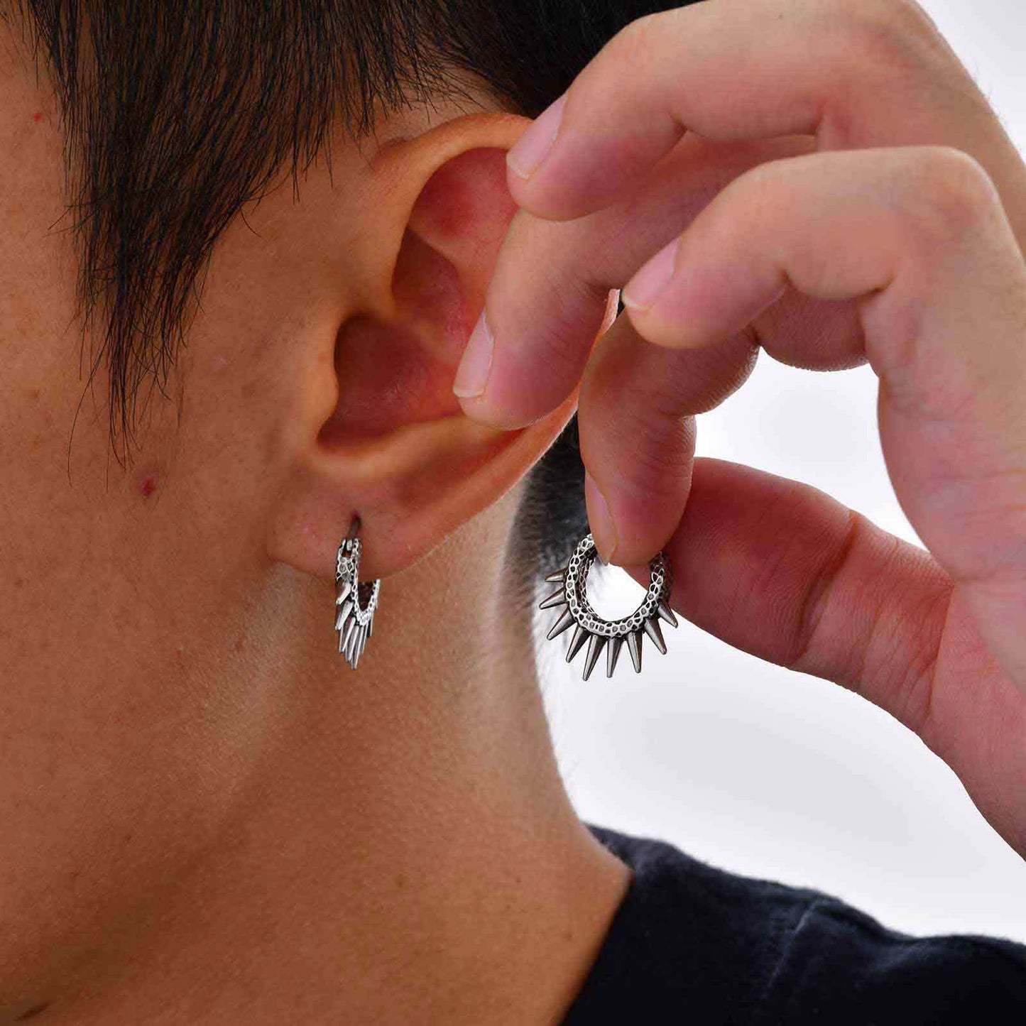 Planderful Stainless Steel Rivet Earrings for Men Trendy