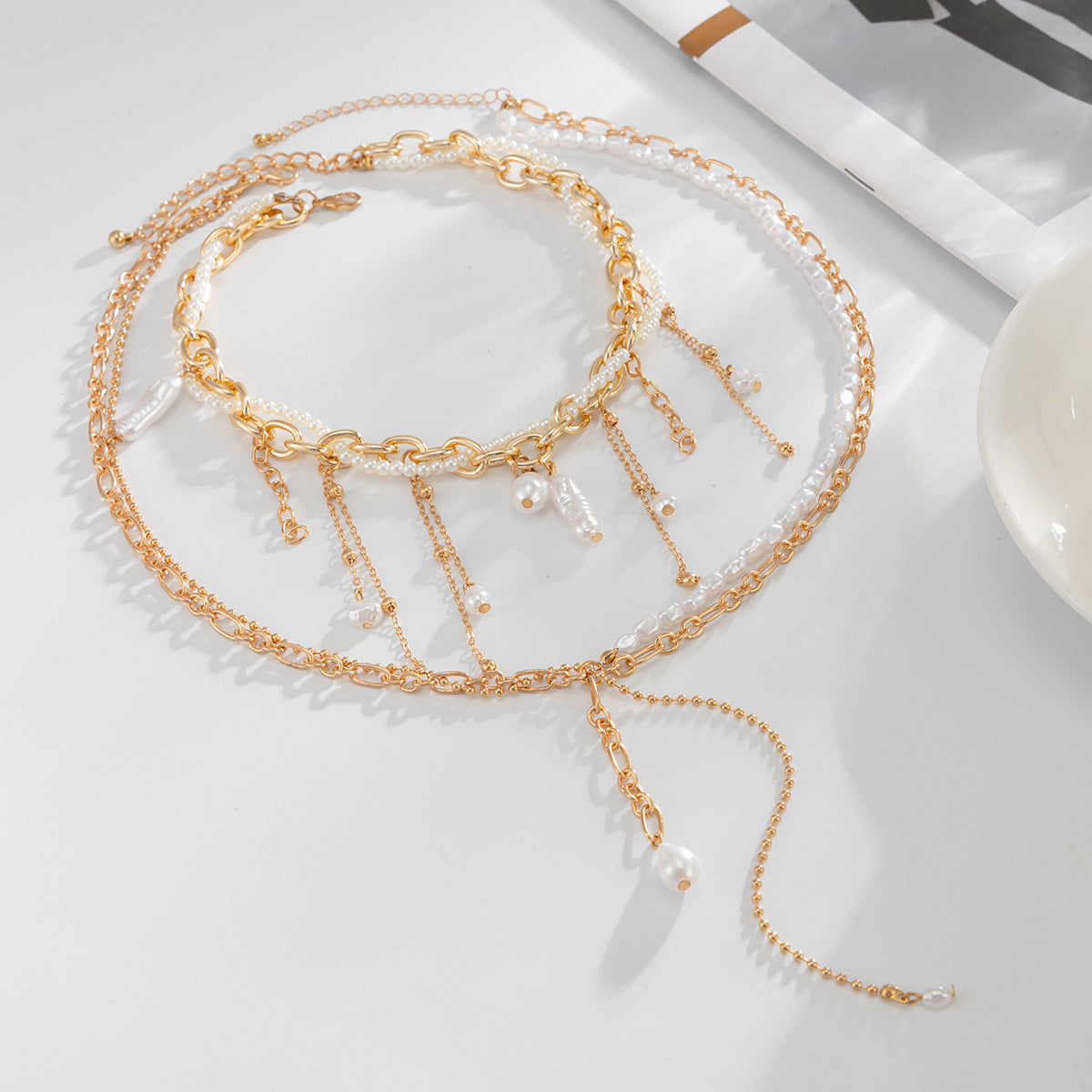 French Baroque Pearl Fringe Necklace