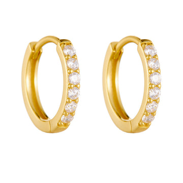 S925 Sterling Silver Ear Buckle Inlaid With Zircon Basic Round Ear Ring Earrings,