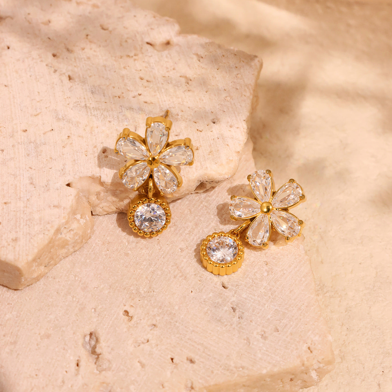 Planderful Everyday Genie Zircon Flower Earrings For Women
