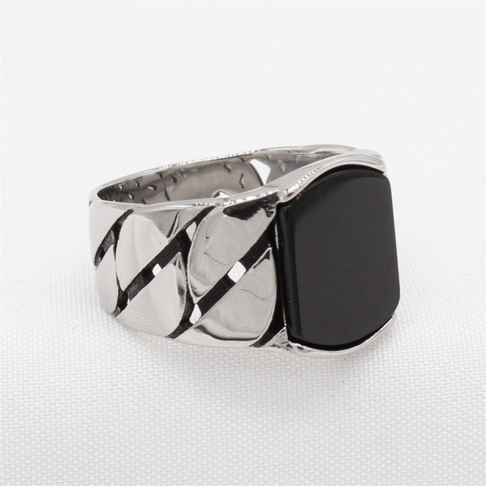 Planderful Everyday Genie – European and American Personalized Retro Chain Men's Titanium Steel Ring