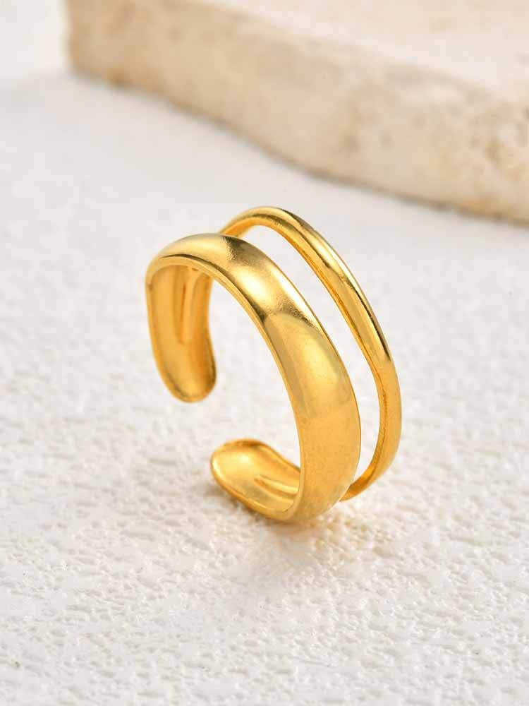 Design Line Ring Women's Stainless Steel Hollow Round Open