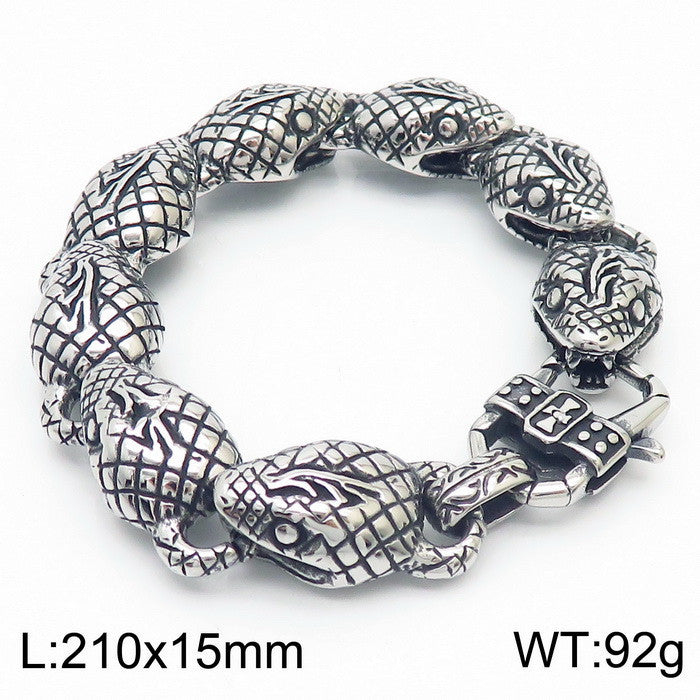 Rock Inlaid Zircon Snake Element Series – Snake Head Bracelet