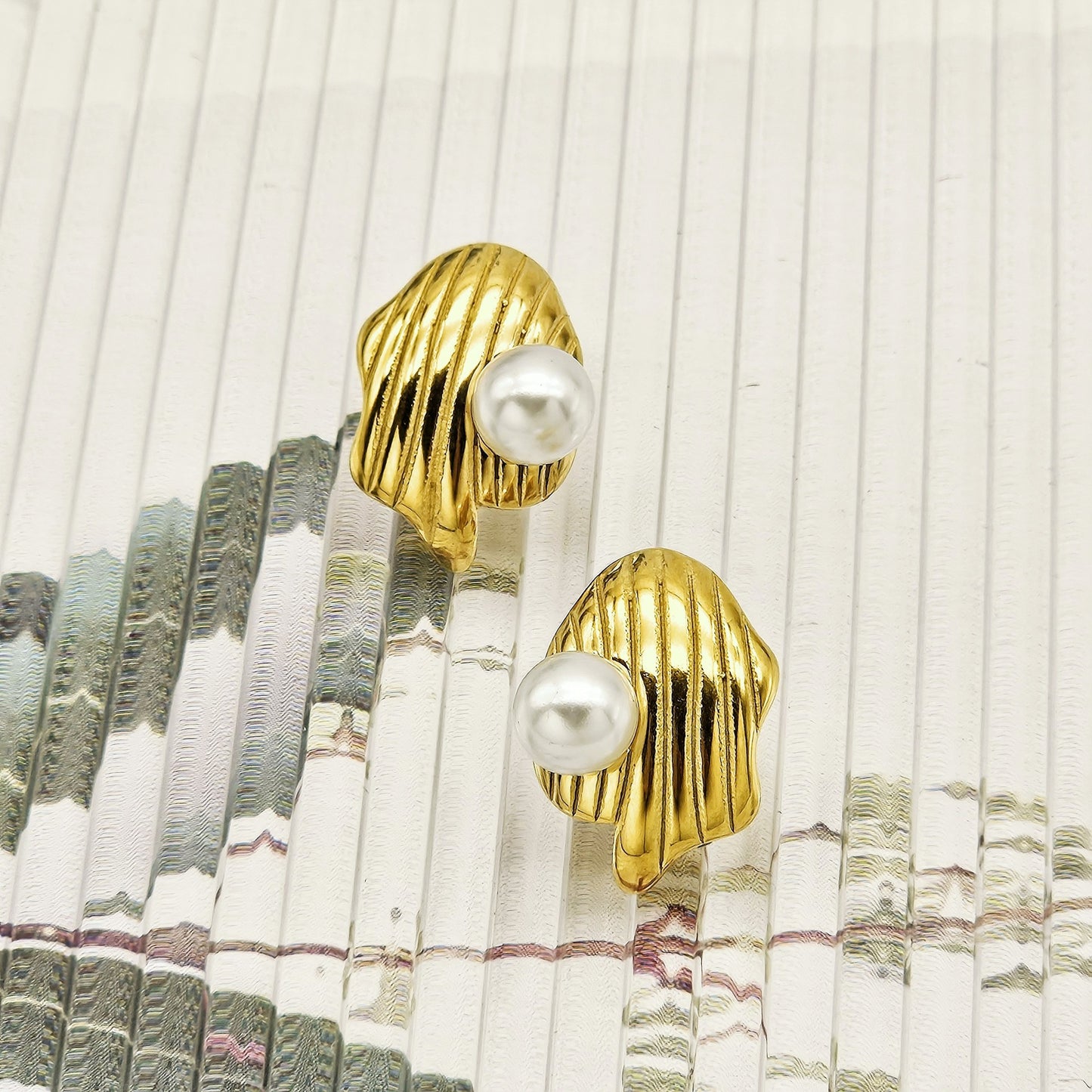 Planderful Gold Stainless Steel Earrings For Women Antique Retro Court Style Luxurious Statement Jewelry