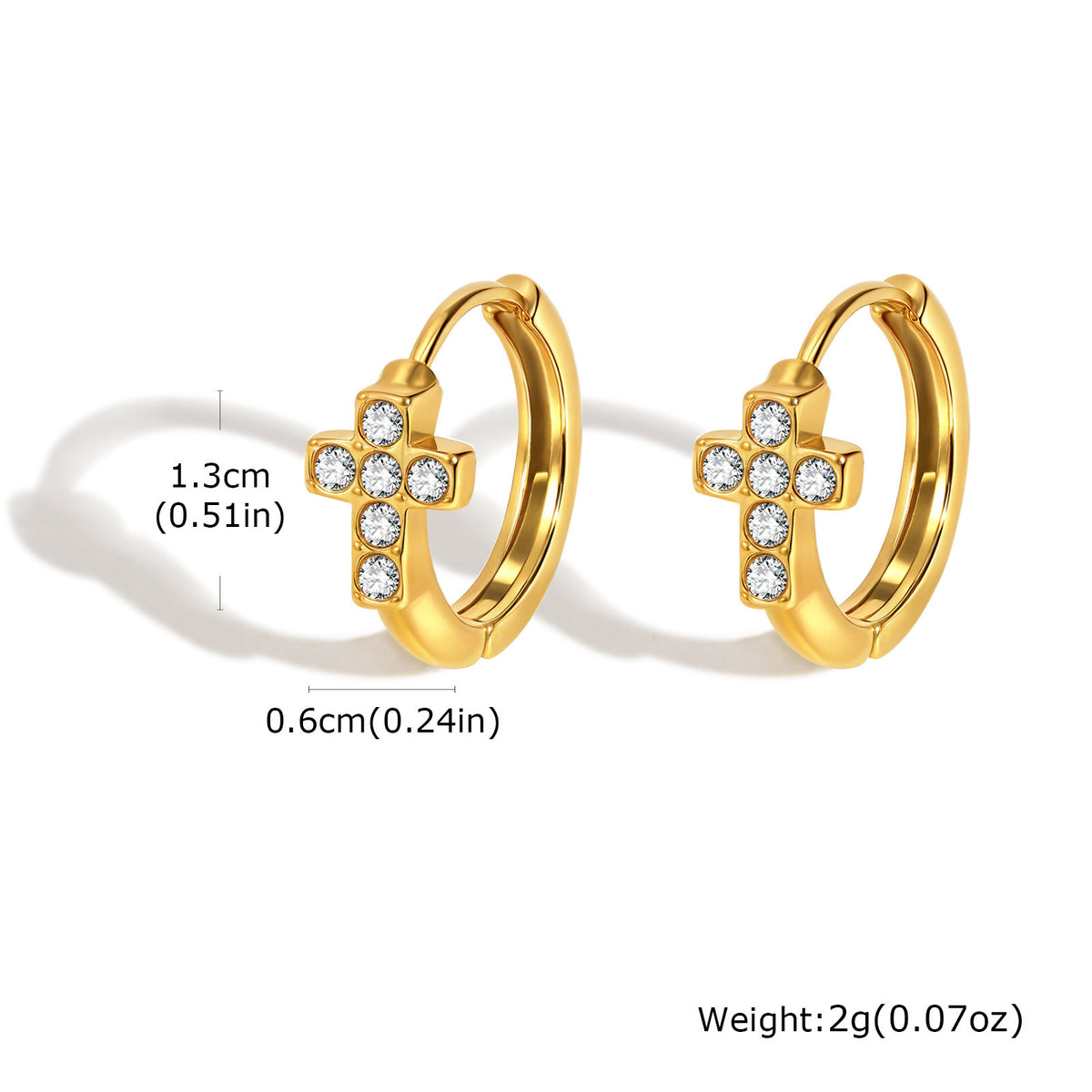 Stainless Steel Zircon Geometric Earrings