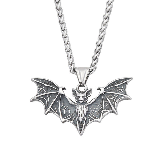 Punk Bat Stainless Steel Men's Pendant Necklace