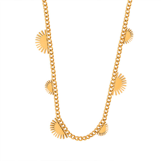 Chic Titanium Steel Necklace with Dainty 18K Gold Plating - Versatile Style for Every Day
