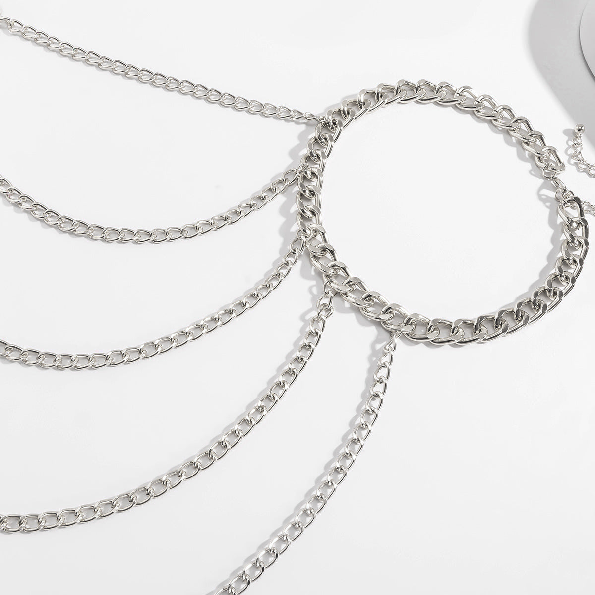 Versatile Geometric Shoulder Tassel Chain Necklace