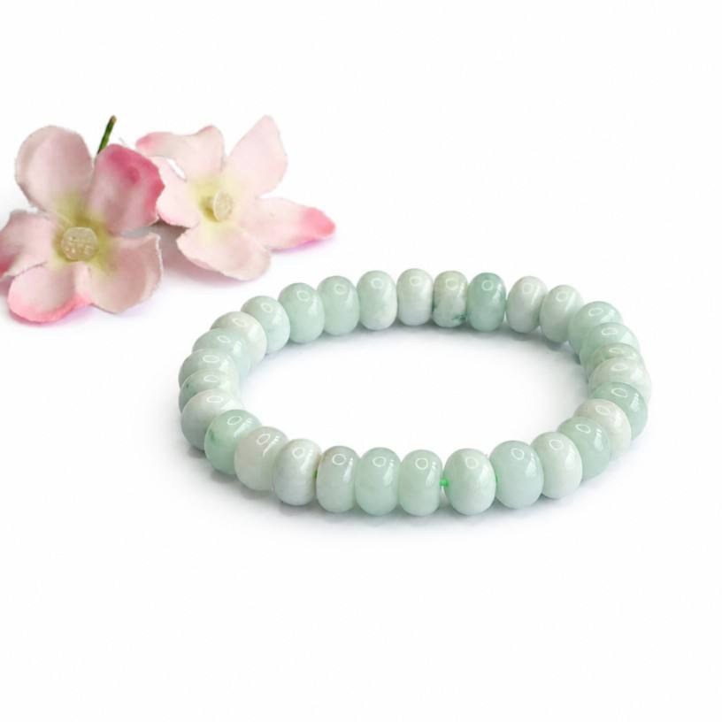 Jadeite Abacus Bead Beaded Bracelet