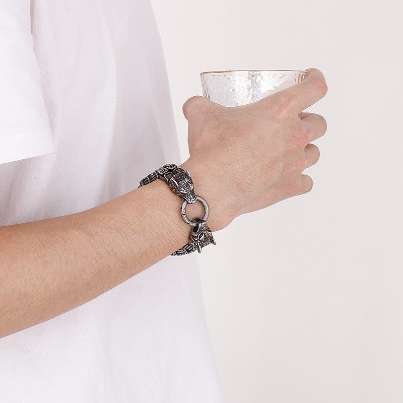 Double-Layer Emperor Chain – Trends Vacuum Electroplated Titanium Bracelet