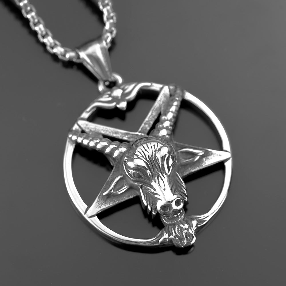 European and American Retro Men's Stainless Steel Viking Pendant