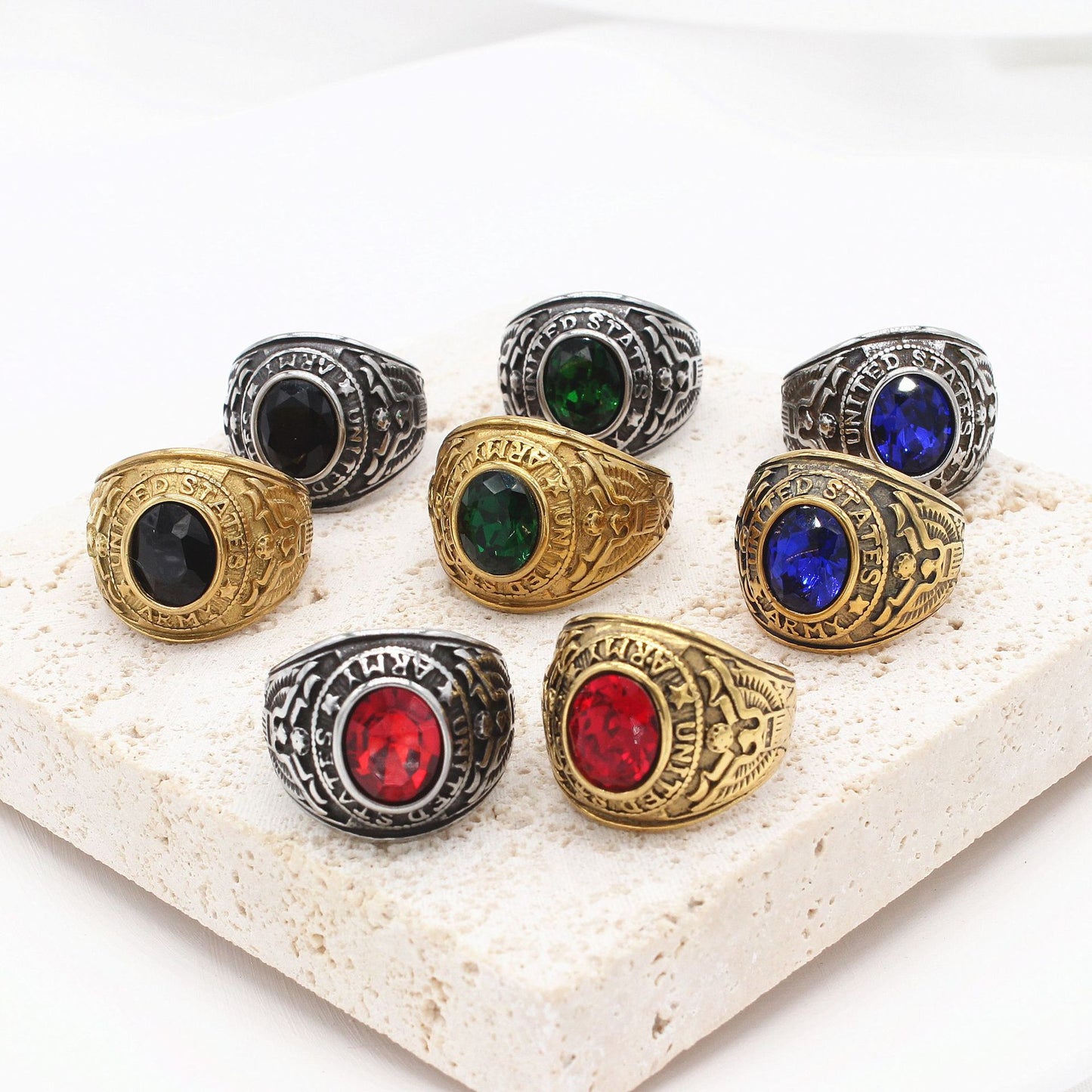 Personalized Retro GI Zircon Ring For Men And Women By Planderful Everyday Genie Protection Statement