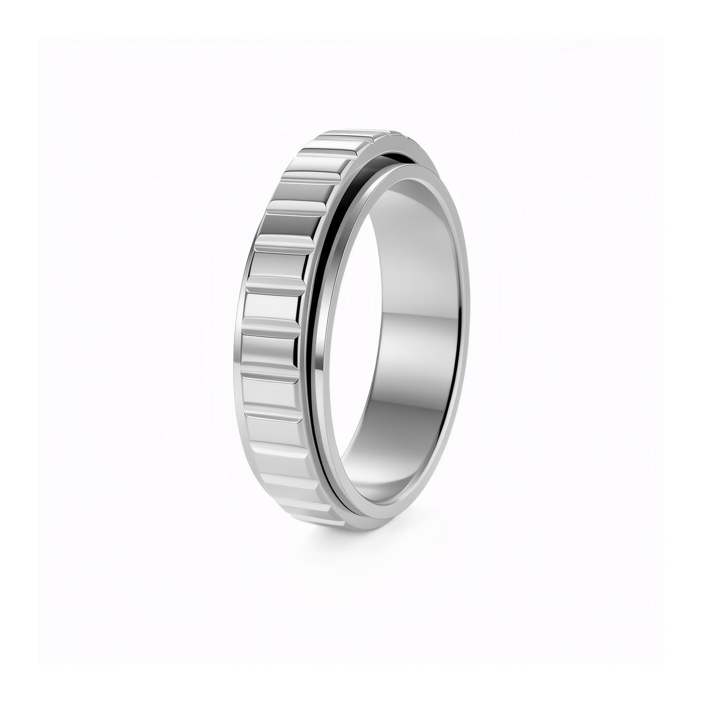 Planderful Everyday Genie Rotatable Decompression Gear Ring Stainless Steel Unisex Mens Jewelry