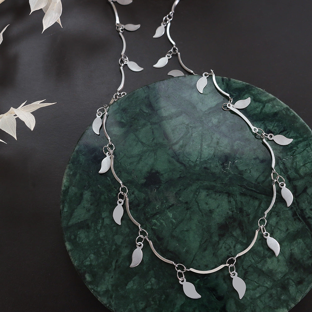 Small Fragrant Korean Style Geometric Chain Necklace - Titanium Steel Jewelry