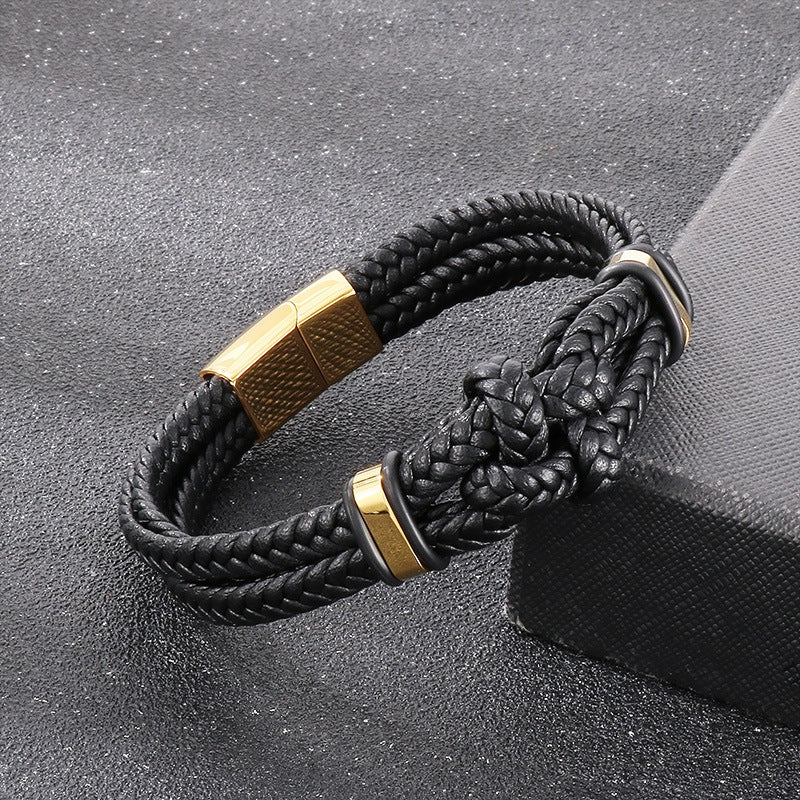 Planderful Stainless Steel Mens Bracelet Magnetic Buckle