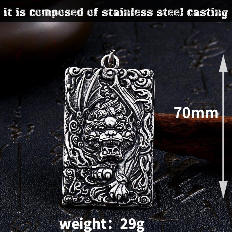 Retro Unicorn Koi Titanium Steel Pendant for Men - Cross-Border European and American Design