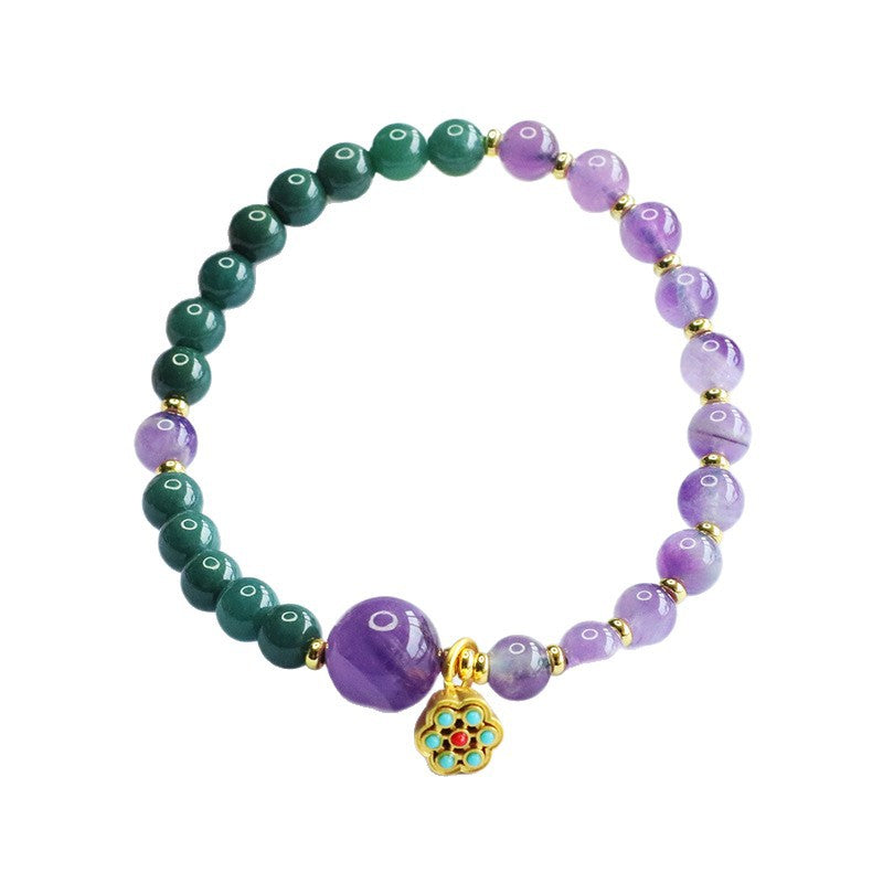 Blue Water Jadeite Amethyst Beaded Bracelet