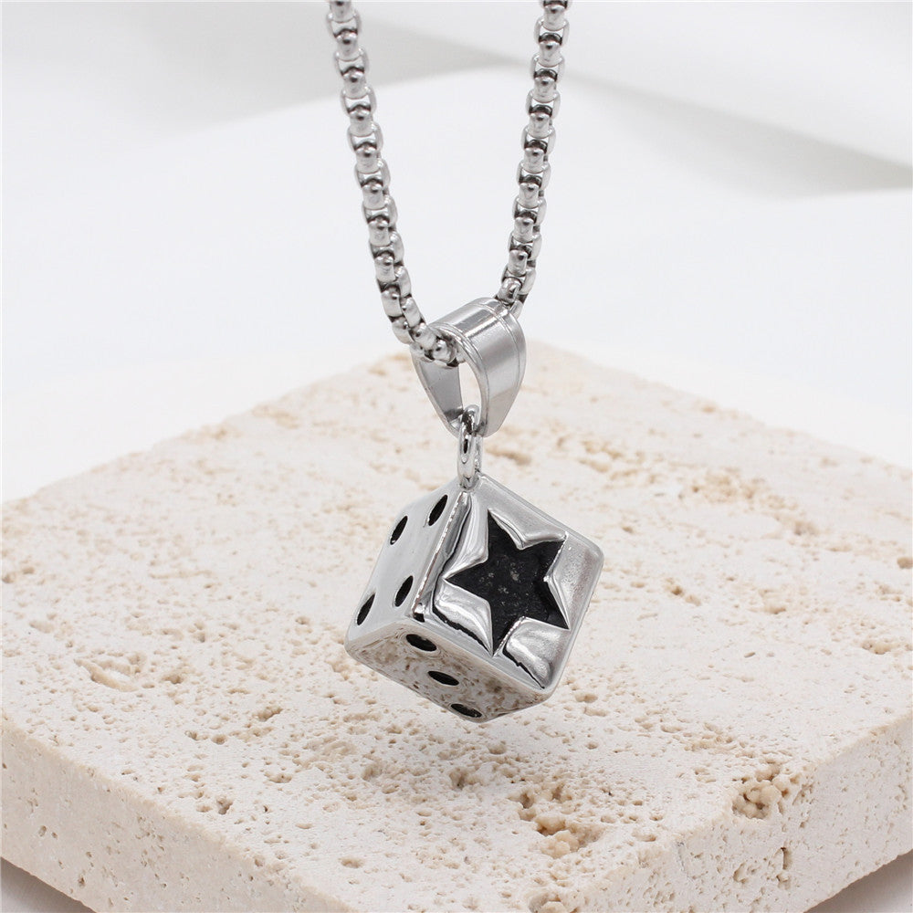 Mahjong Dice Pendant Necklace Titanium Steel Personalised Unisex Gift Planderful Premium Protection