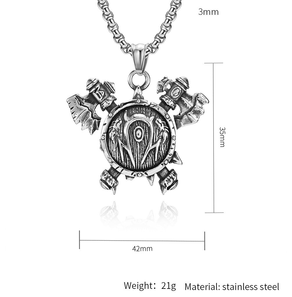 Planderful Vikings Tomahawk Pendant Necklace For Nordic Vintage Punk Street Style Enthusiasts