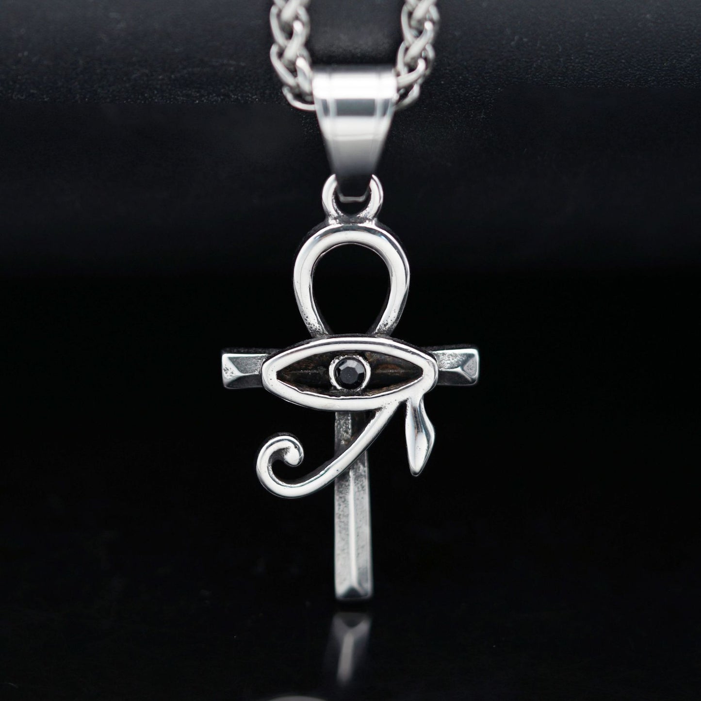 Steel Necklace - Vintage Eye Of Horus Pendant