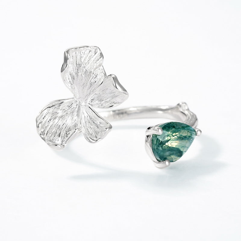 Planderful Jewelry Agate Ring Sterling Silver Butterfly