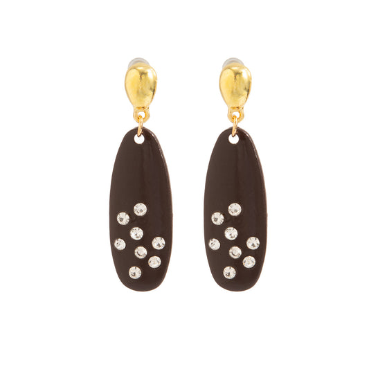 Planderful Vienna Verve Vintage Oval Zircon Earrings For Women Elegant Geometric Style
