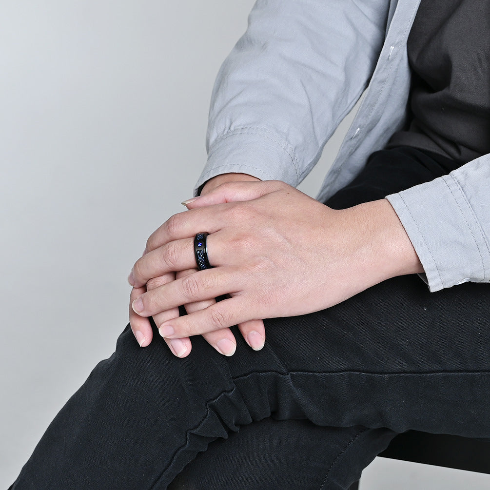Planderful Titanium Dragon Ring For Men Nibelongen Pattern Two Color Inlaid Personalized Domineering Style Size 7 To 12
