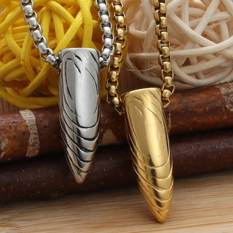 Personalized Titanium Steel Bullet Pendant Necklace for Men - Retro Punk Style from Manufacturer