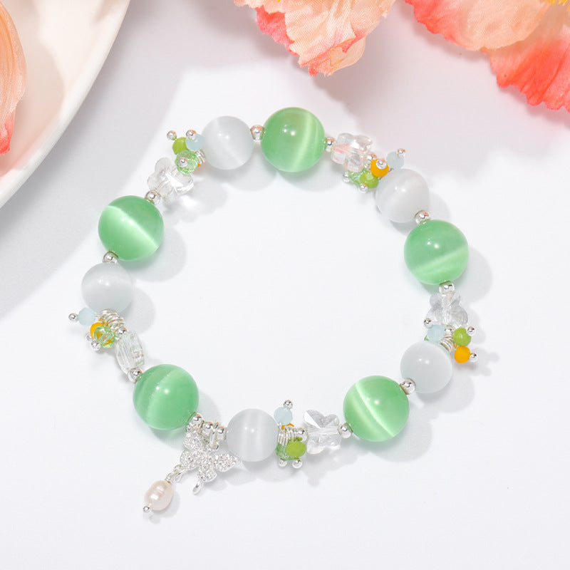Rainbow Opal Sterling Silver Bracelet for Girls and Student Gifts